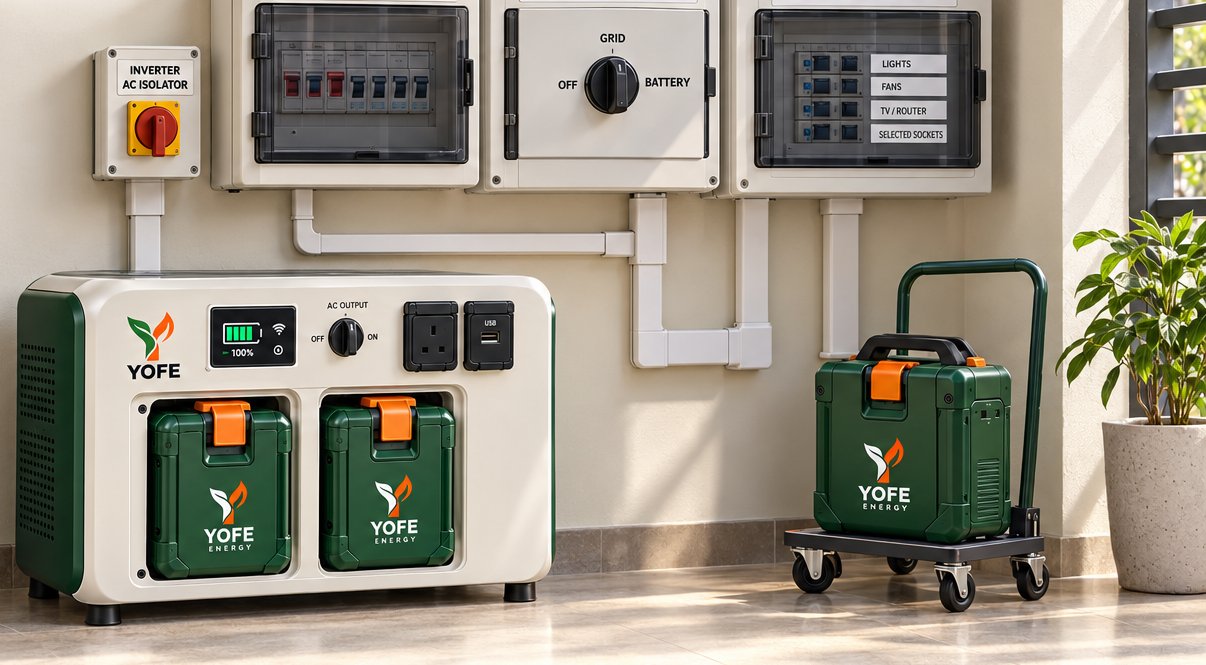 A YOFE dock wired to an essential loads distribution board